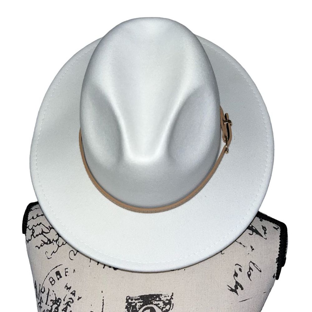 White fedora hat